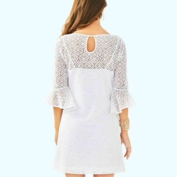 Lilly Pulitzer Fontaine Dress Flowing Leaf Lace - Picture 5 of 6